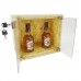 FixtureDisplays® Display Box with Lock and Keys Tabletop Showcase Glorifier Made from Particle Board Wood Rustic Box Clear Door 13.9
